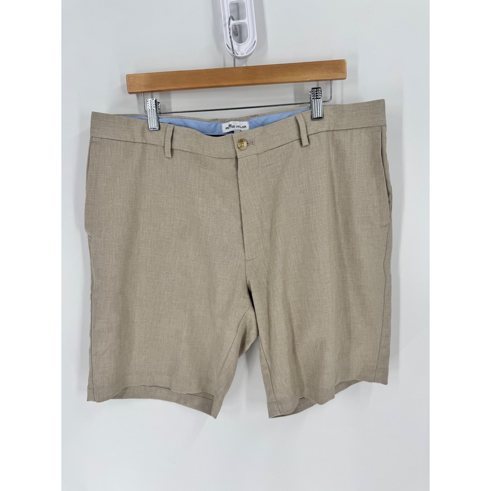 Peter Millar Salem Performance Short Mens 38 Khaki Twill Golf Luxury